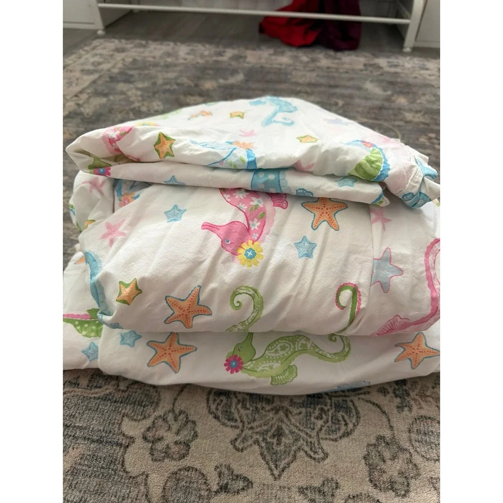 Pottery Barn Kids Seahorses Beach Full Size Sheet Set